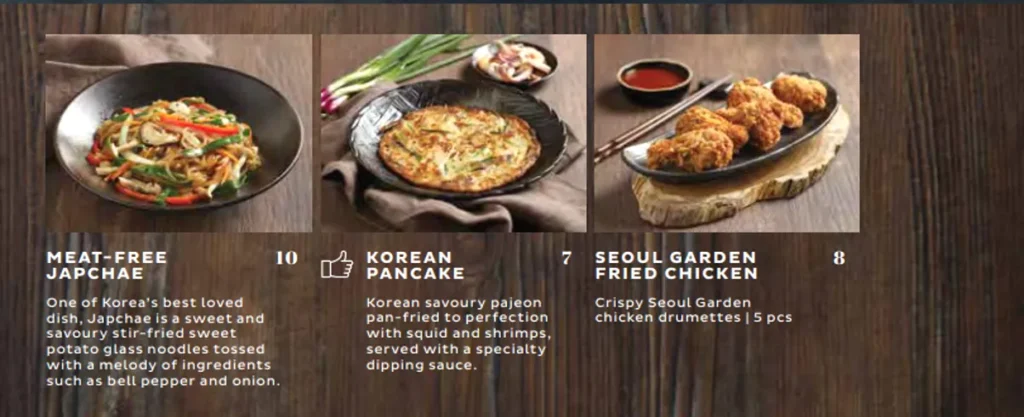 Seoul Garden Banchan Sides Menu​​