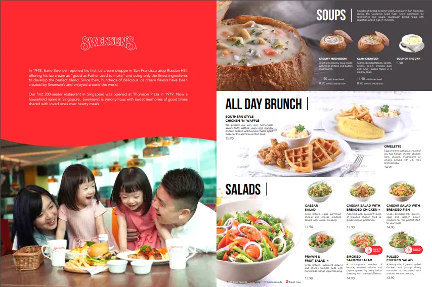 Swensens Menu Singapore​​